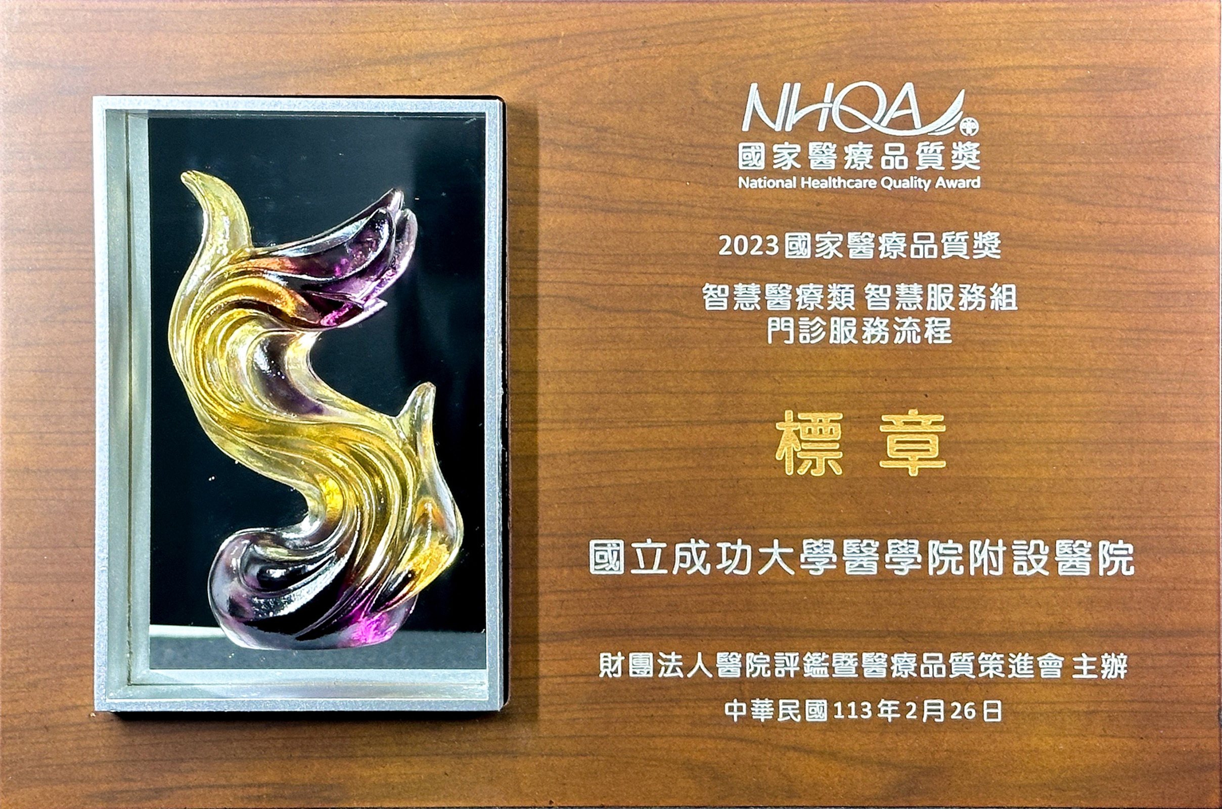 2023國家醫療品質獎_成大E流：門診治療室運用智能分類與分流降低病人等候時間